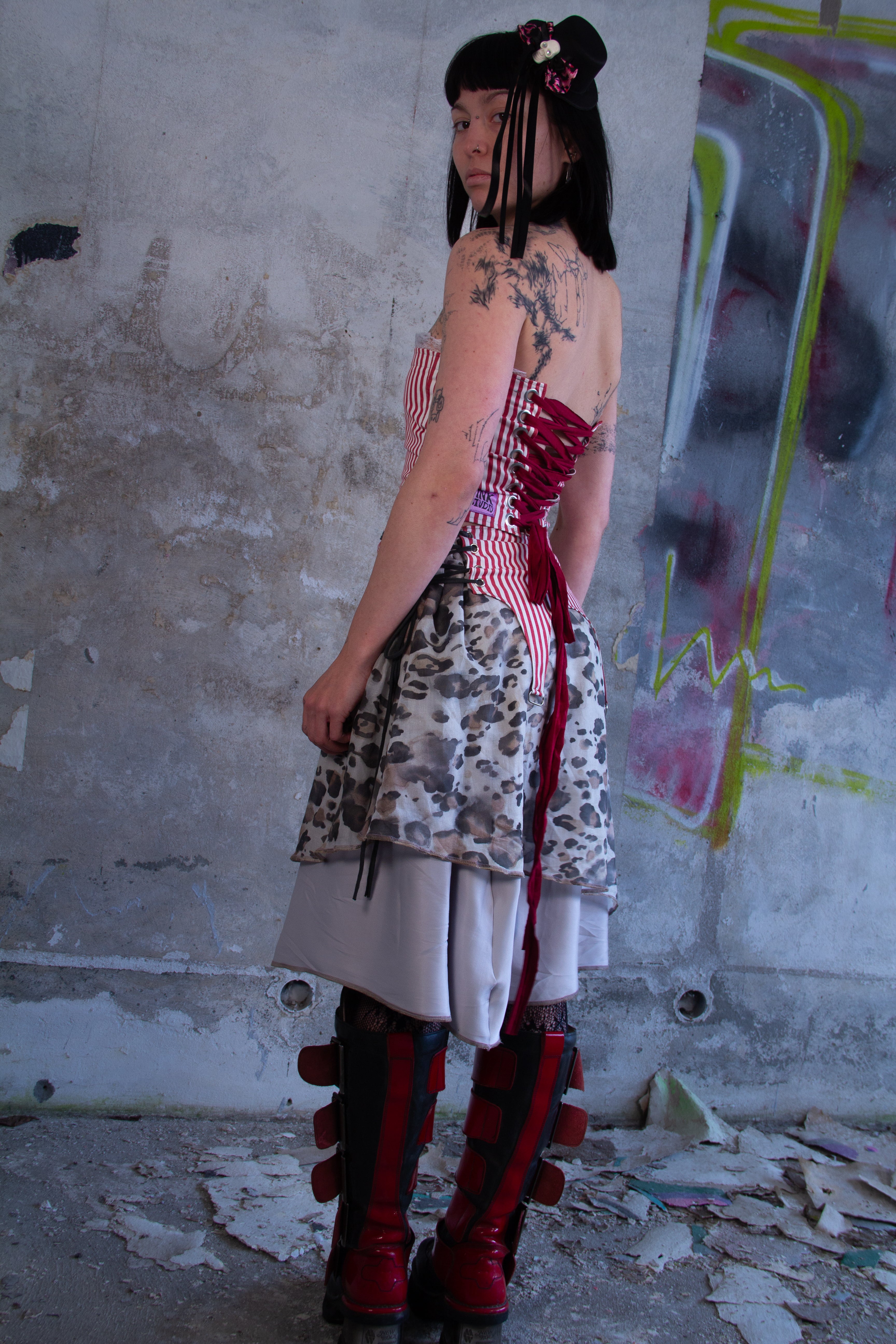 MIDI SKIRT "TINKGARTER" STRIPES/LEO