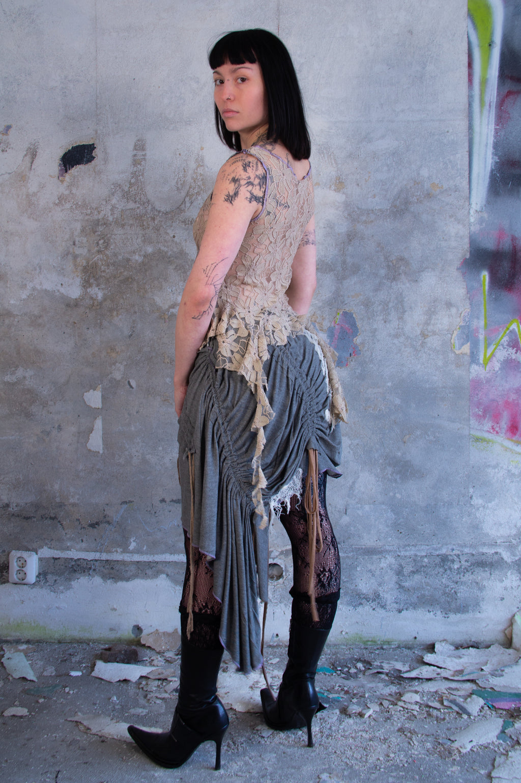 ASYMMETRICAL SKIRT "TINKTIED"